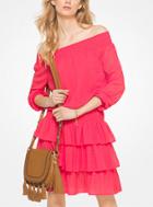 Michael Michael Kors Ruffled Chiffon Off-the-shoulder Dress