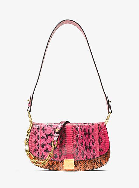Michael Kors Collection Mia Small Snakeskin Crossbody Satchel
