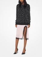 Michael Kors Collection Pearl And Crystal Embroidered Cashmere Pullover