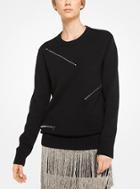 Michael Kors Collection Cashmere And Cotton Zip Pullover