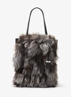 Michael Kors Collection Eleanor Large Fox Fur And Leather Tote