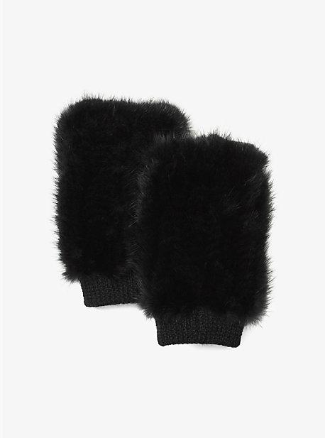 Michael Michael Kors Cashmere And Fur Fingerless Gloves