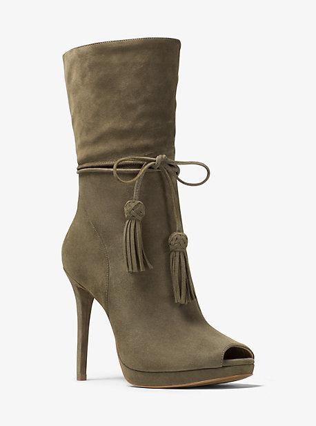 Michael Michael Kors Rosalie Suede Open-toe Mid-calf Boot