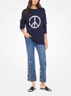 Michael Michael Kors Studded Peace Stretch-cotton Pullover