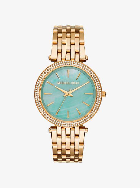 Michael Kors Darci Pave Mother-of-pearl And Gold-tone Watch