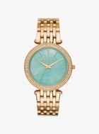 Michael Kors Darci Pave Mother-of-pearl And Gold-tone Watch