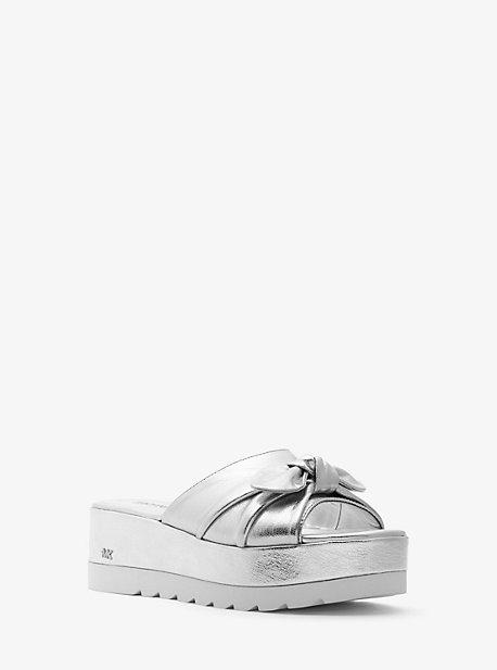 Michael Michael Kors Pippa Metallic Leather Platform Slide
