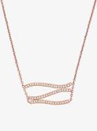 Michael Kors Pave Rose Gold-tone Wave Pendant Necklace