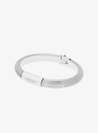 Michael Kors Silver-tone Ribbed Hinge Bracelet