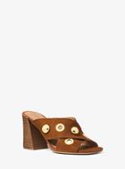Michael Kors Collection Brianna Grommeted Suede Mule