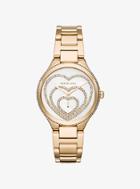 Michael Kors Lainey Pave Heart Gold-tone Watch