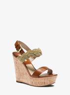 Michael Kors Collection Amelia Chain And Leather Platform Wedge