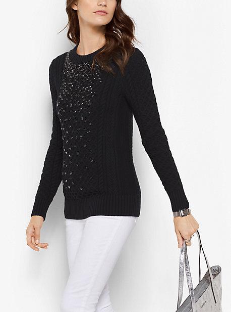Michael Michael Kors Embellished Wool-blend Sweater
