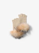 Michael Michael Kors Fur-trimmed Cashmere-blend Gloves