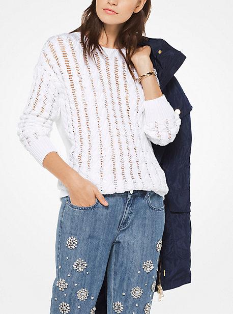Michael Michael Kors Open-knit Cotton Pullover