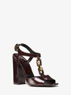 Michael Kors Collection Malone Leather And Chain-link Sandal