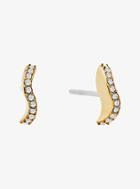 Michael Kors Pave Gold-tone Wave Stud Earrings