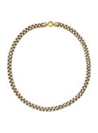 Michael Kors Crystal Gold-tone Tubular Chain Necklace