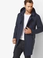 Michael Kors Mens Cotton-blend Hooded Trench Coat