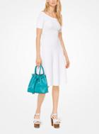 Michael Michael Kors Textured Stretch-viscose Off-the-shoulder Dress