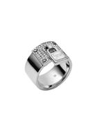 Michael Kors Silver-tone Padlock Charm Ring