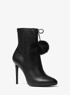 Michael Michael Kors Remi Pom-pom Leather Ankle Boot