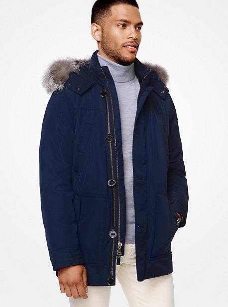 Michael Kors Mens Fur-trimmed Tech Parka