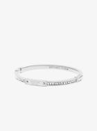 Michael Kors Silver-tone Baguette Hinge Logo Bracelet
