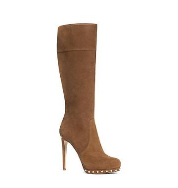 Michael Kors Ailee Suede Tall Boot In Caramel