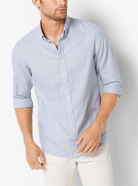 Michael Kors Mens Tailored/classic-fit Striped Cotton Shirt