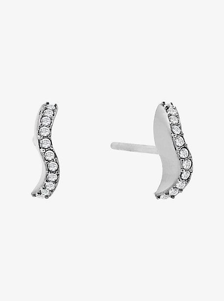 Michael Kors Pave Silver-tone Wave Stud Earrings