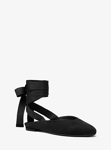 Michael Kors Collection Maren Suede Lace-up Flat