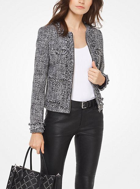 Michael Michael Kors Frayed Chain-link Tweed Jacket