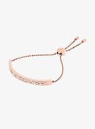 Michael Kors Rose Gold-tone Scatter Pave Slider Bracelet