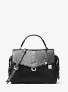Michael Michael Kors Bristol Metallic Embossed-leather Satchel
