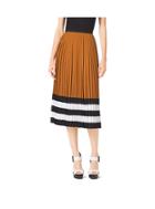 Michael Kors Collection Color-block Pleated Georgette Skirt