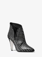 Michael Kors Collection Angelina Grommeted Calf Leather Ankle Boot