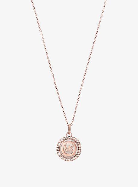 Michael Kors Fulton Pave Rose Gold-tone Pendant Necklace