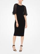 Michael Kors Collection Chiffon And Stretch Wool-crepe Dress