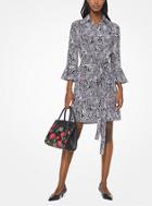 Michael Kors Collection Zebra Print Crepe De Chine Dress