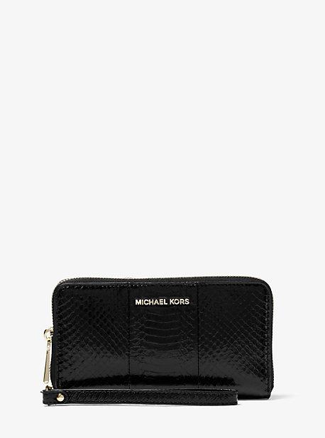 Michael Michael Kors Jet Set Snakeskin Smartphone Wristlet