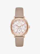 Michael Kors Nia Rose Gold-tone And Leather Watch