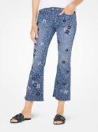 Michael Michael Kors Floral Embroidered Cropped Jeans