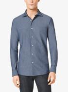 Michael Kors Mens Slim-fit Chambray Shirt