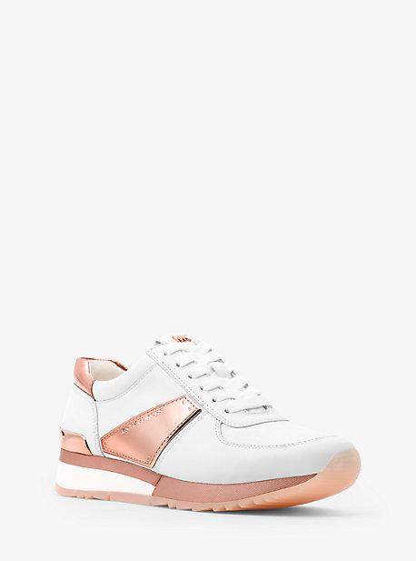 Michael Michael Kors Allie Metallic And Leather Trainer