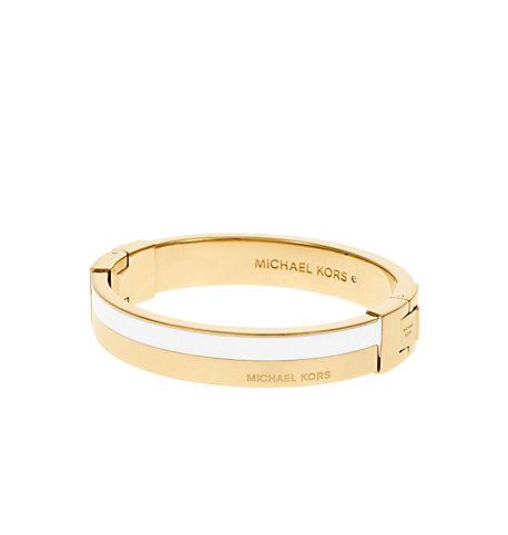 Michael Kors Color-block Gold-tone Hinge Bangle