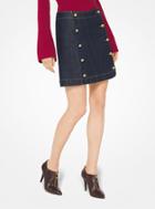Michael Michael Kors Button-front Denim Mini Skirt