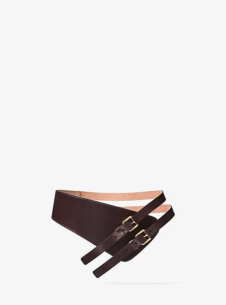 Michael Kors Collection Double-strap Calf Leather Belt