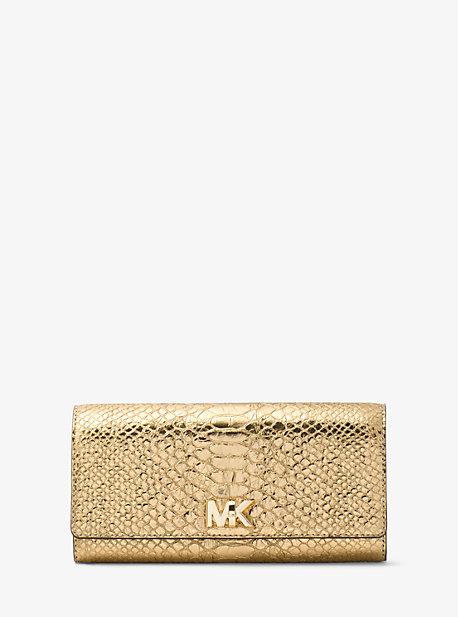 Michael Michael Kors Mott Metallic Embossed-leather Wallet