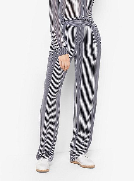 Michael Michael Kors Striped Georgette Trousers